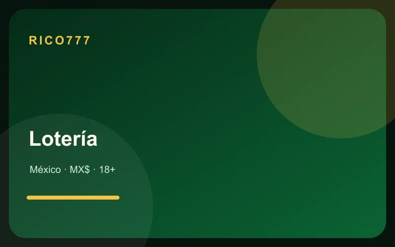 Lotería en tonos verde esmeralda y dorado