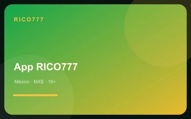 App RICO777 en tonos verde esmeralda y dorado