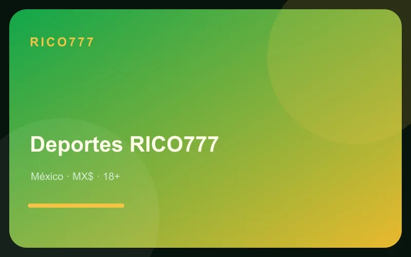 Deportes RICO777 en tonos verde esmeralda y dorado