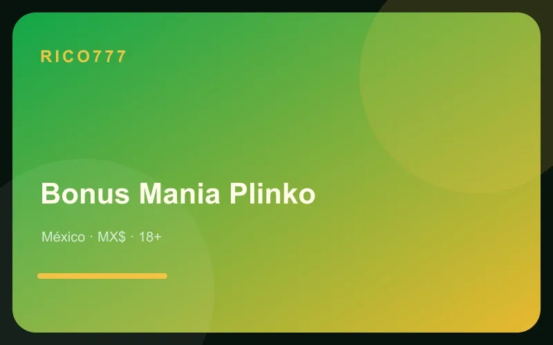 Bonus Mania Plinko en tonos verde esmeralda y dorado